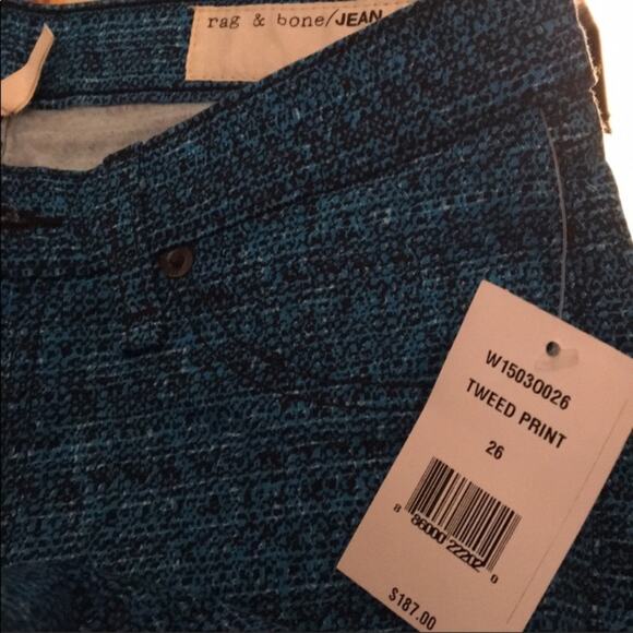 Rag & Bone  Blue Tweed The Printed Leggings - Picture 7 of 12